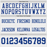 Custom Royal-White Reversible Double Side Authentic Football Jersey