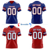 Custom Royal White-Red Reversible Double Side Authentic Football Jersey