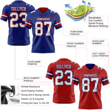 Custom Royal White-Red Reversible Double Side Authentic Football Jersey