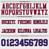 Custom Royal White-Red Reversible Double Side Authentic Football Jersey
