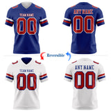 Custom Royal Red-White Reversible Double Side Authentic Football Jersey