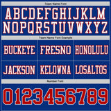 Custom Royal Red-White Reversible Double Side Authentic Football Jersey