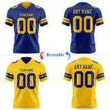 Custom Royal-Yellow Reversible Double Side Authentic Football Jersey