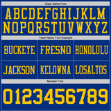 Custom Royal-Yellow Reversible Double Side Authentic Football Jersey