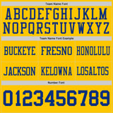 Custom Royal-Yellow Reversible Double Side Authentic Football Jersey