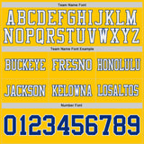 Custom Royal Yellow-White Reversible Double Side Authentic Football Jersey