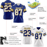Custom Royal White-Yellow Reversible Double Side Authentic Football Jersey