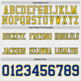 Custom Royal White-Yellow Reversible Double Side Authentic Football Jersey