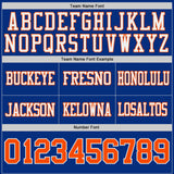 Custom Royal Orange-White Reversible Double Side Authentic Football Jersey