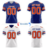Custom Royal Orange-White Reversible Double Side Authentic Football Jersey