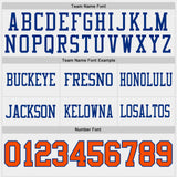 Custom Royal Orange-White Reversible Double Side Authentic Football Jersey