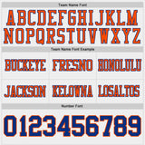 Custom Royal White-Orange Reversible Double Side Authentic Football Jersey