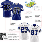 Custom Royal Black-White Reversible Double Side Authentic Football Jersey