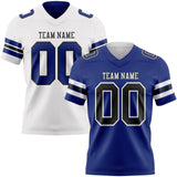 Custom Royal Black-White Reversible Double Side Authentic Football Jersey