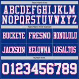 Custom Royal White-Pink Reversible Double Side Authentic Football Jersey