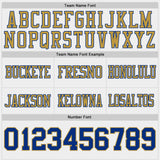 Custom Royal White-Old Gold Reversible Double Side Authentic Football Jersey