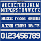 Custom Royal White-Gray Reversible Double Side Authentic Football Jersey