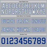Custom Royal White-Gray Reversible Double Side Authentic Football Jersey