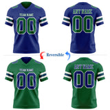 Custom Royal Kelly Green-White Reversible Double Side Authentic Football Jersey