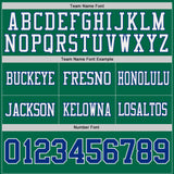 Custom Royal Kelly Green-White Reversible Double Side Authentic Football Jersey