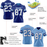 Custom Royal White-Light Blue Reversible Double Side Authentic Football Jersey