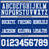 Custom Royal White-Light Blue Reversible Double Side Authentic Football Jersey