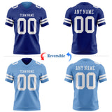 Custom Royal Light Blue Reversible Double Side Authentic Football Jersey