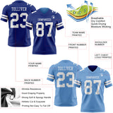 Custom Royal Light Blue Reversible Double Side Authentic Football Jersey