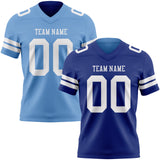 Custom Royal Light Blue Reversible Double Side Authentic Football Jersey