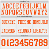 Custom Orange-White Reversible Double Side Authentic Football Jersey