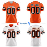 Custom Orange Black-White Reversible Double Side Authentic Football Jersey