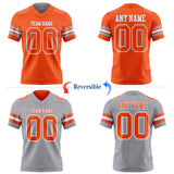 Custom Orange White-Gray Reversible Double Side Authentic Football Jersey