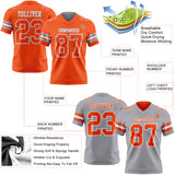 Custom Orange White-Gray Reversible Double Side Authentic Football Jersey