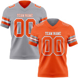 Custom Orange White-Gray Reversible Double Side Authentic Football Jersey