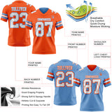 Custom Orange White-Light Blue Reversible Double Side Authentic Football Jersey