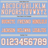 Custom Orange White-Light Blue Reversible Double Side Authentic Football Jersey