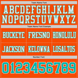 Custom Aqua White-Orange Reversible Double Side Authentic Football Jersey