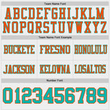 Custom Aqua White-Orange Reversible Double Side Authentic Football Jersey