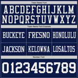 Custom Navy-White Reversible Double Side Authentic Football Jersey