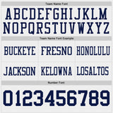 Custom Navy-White Reversible Double Side Authentic Football Jersey