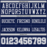 Custom Navy-White Reversible Double Side Authentic Football Jersey