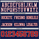 Custom Navy Red-White Reversible Double Side Authentic Football Jersey