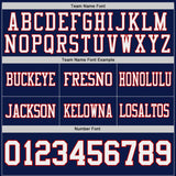 Custom Navy White-Red Reversible Double Side Authentic Football Jersey