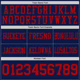 Custom Navy-Red Reversible Double Side Authentic Football Jersey