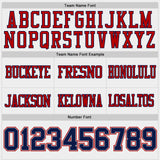 Custom Navy White Gray-Red Reversible Double Side Authentic Football Jersey