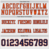 Custom Navy White-Orange Reversible Double Side Authentic Football Jersey