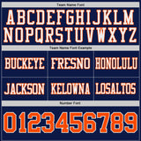 Custom Navy Orange-White Reversible Double Side Authentic Football Jersey