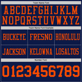 Custom Navy-Orange Reversible Double Side Authentic Football Jersey
