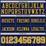 Custom Navy Gold-White Reversible Double Side Authentic Football Jersey