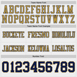 Custom Navy Old Gold-White Reversible Double Side Authentic Football Jersey